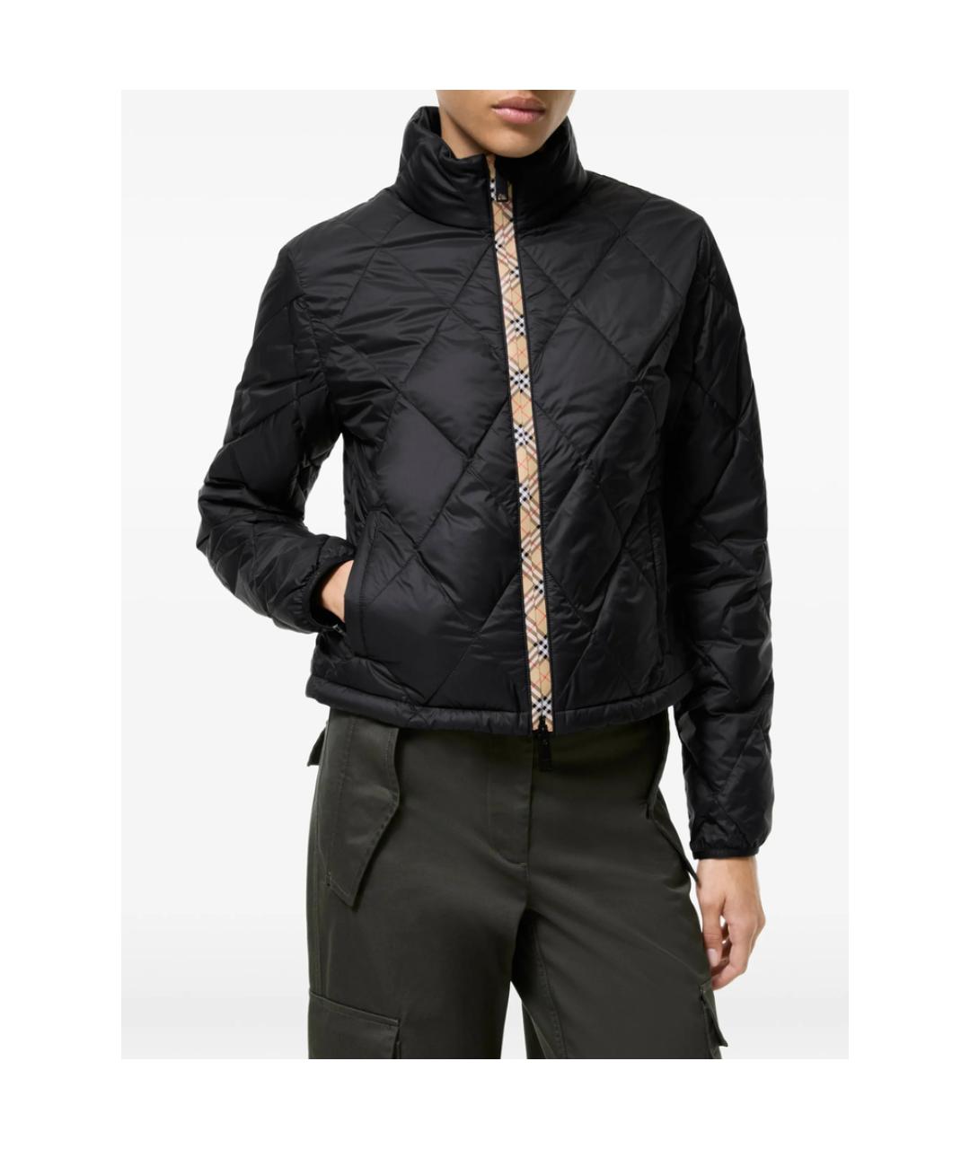 BURBERRY Черная полиэстеровая куртка, фото 3