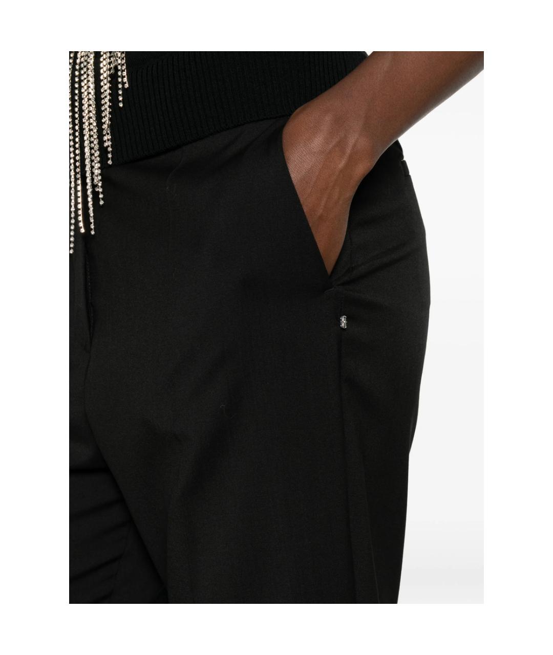 SPORTMAX Черные шерстяные брюки широкие, фото 3