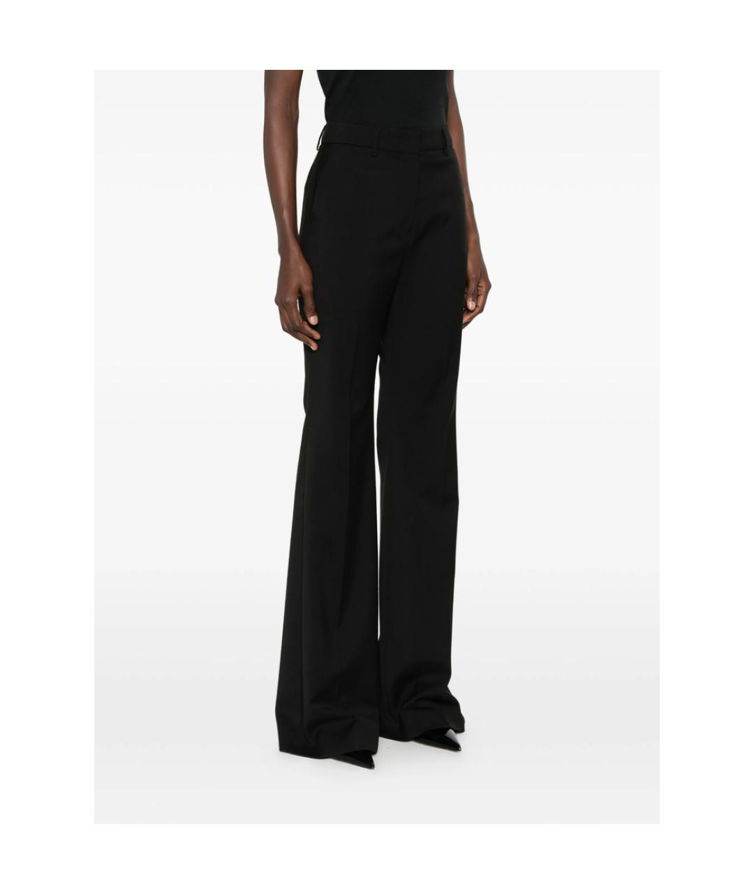 SPORTMAX Черные шерстяные брюки широкие, фото 4