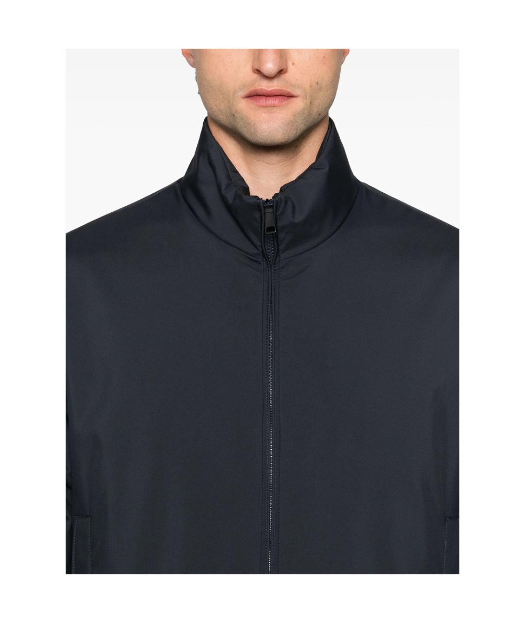 MONCLER Синяя полиэстеровая куртка, фото 3