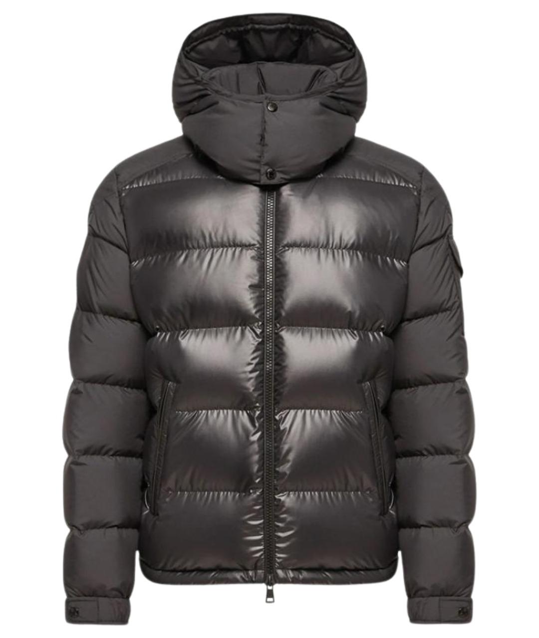 MONCLER Черный полиэстеровый пуховик, фото 1