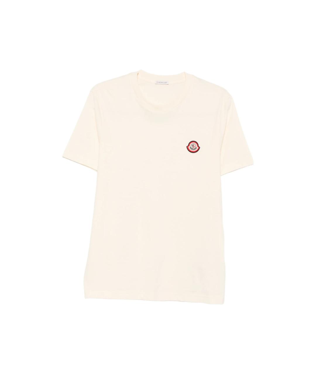 MONCLER Бежевая хлопковая футболка, фото 1