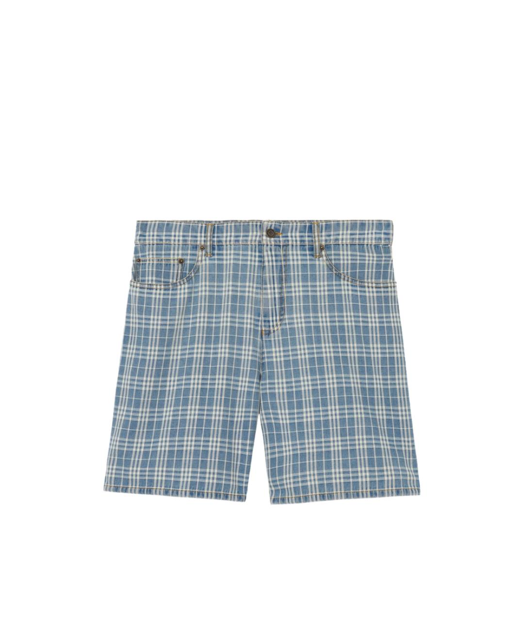 BURBERRY Синие хлопковые шорты, фото 1
