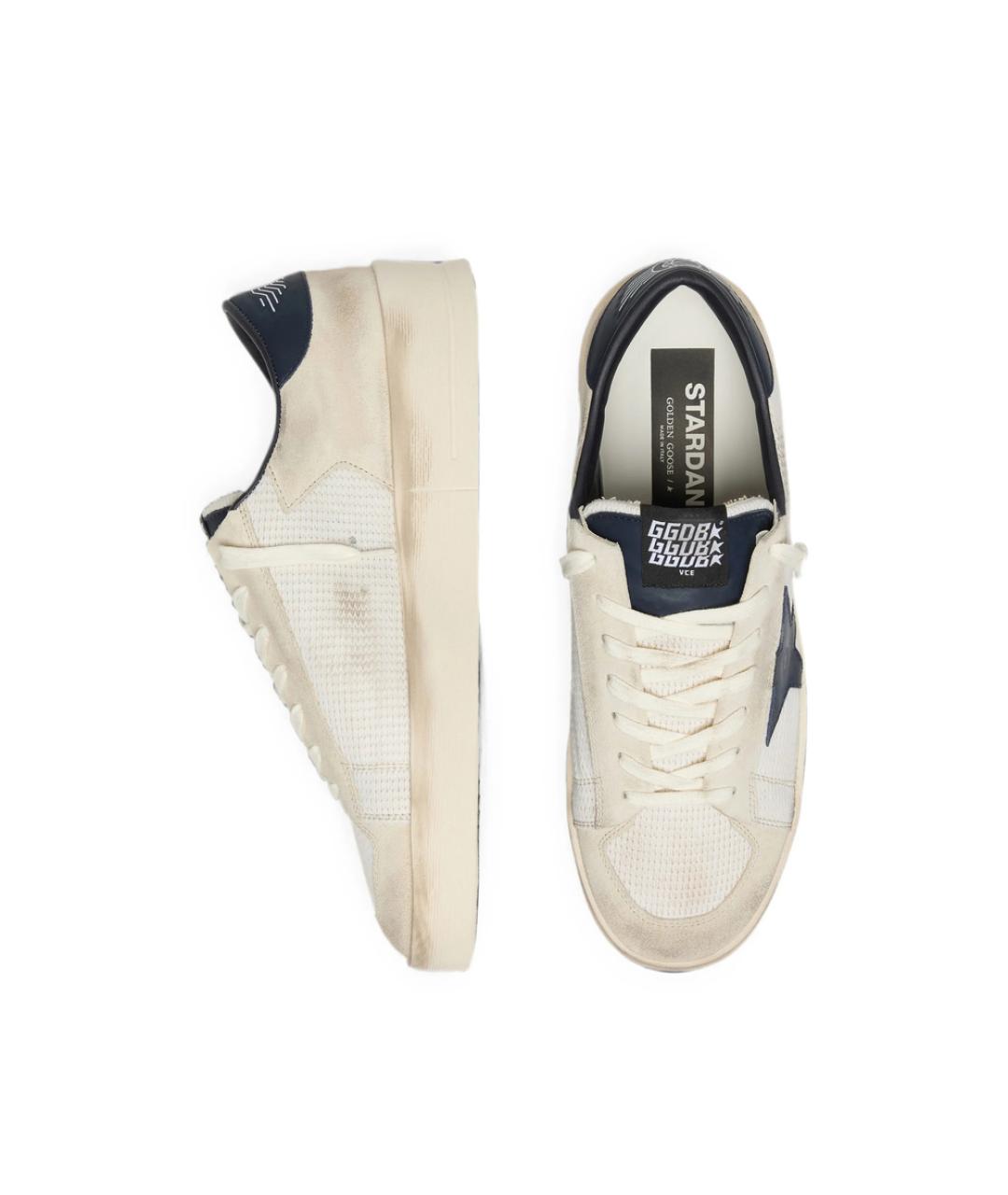 GOLDEN GOOSE Белые кожаные низкие кроссовки / кеды, фото 2
