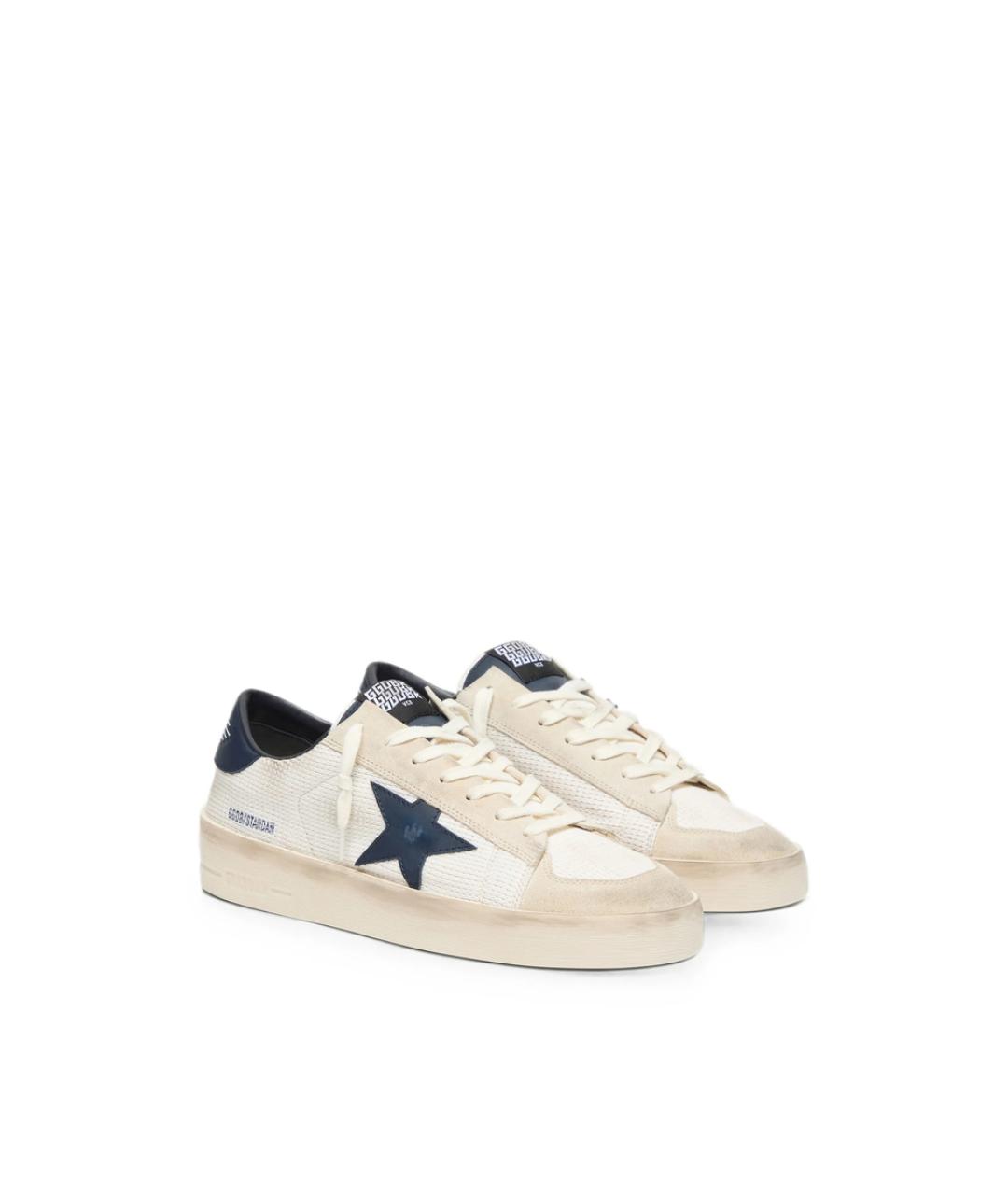 GOLDEN GOOSE Белые кожаные низкие кроссовки / кеды, фото 5