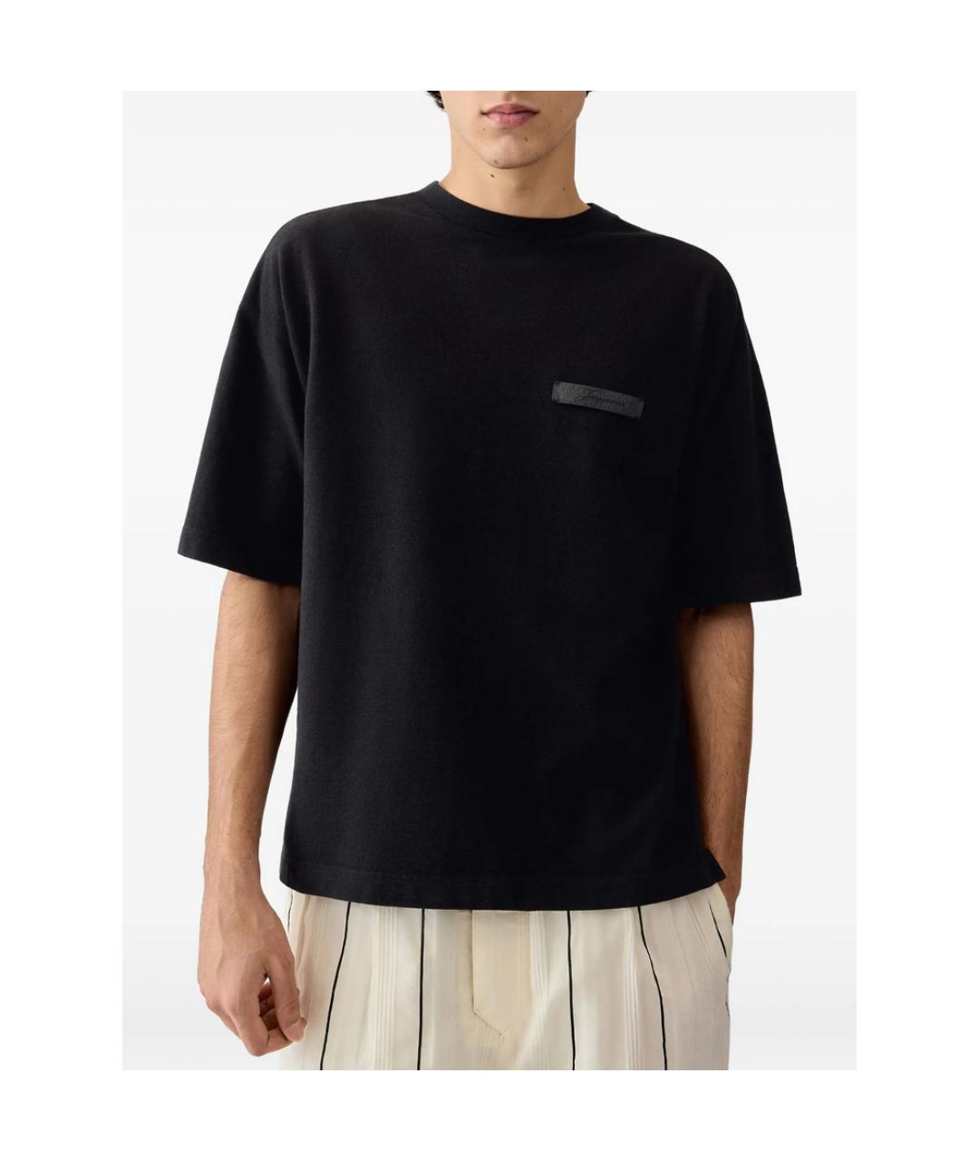 JACQUEMUS Черная хлопковая футболка, фото 2