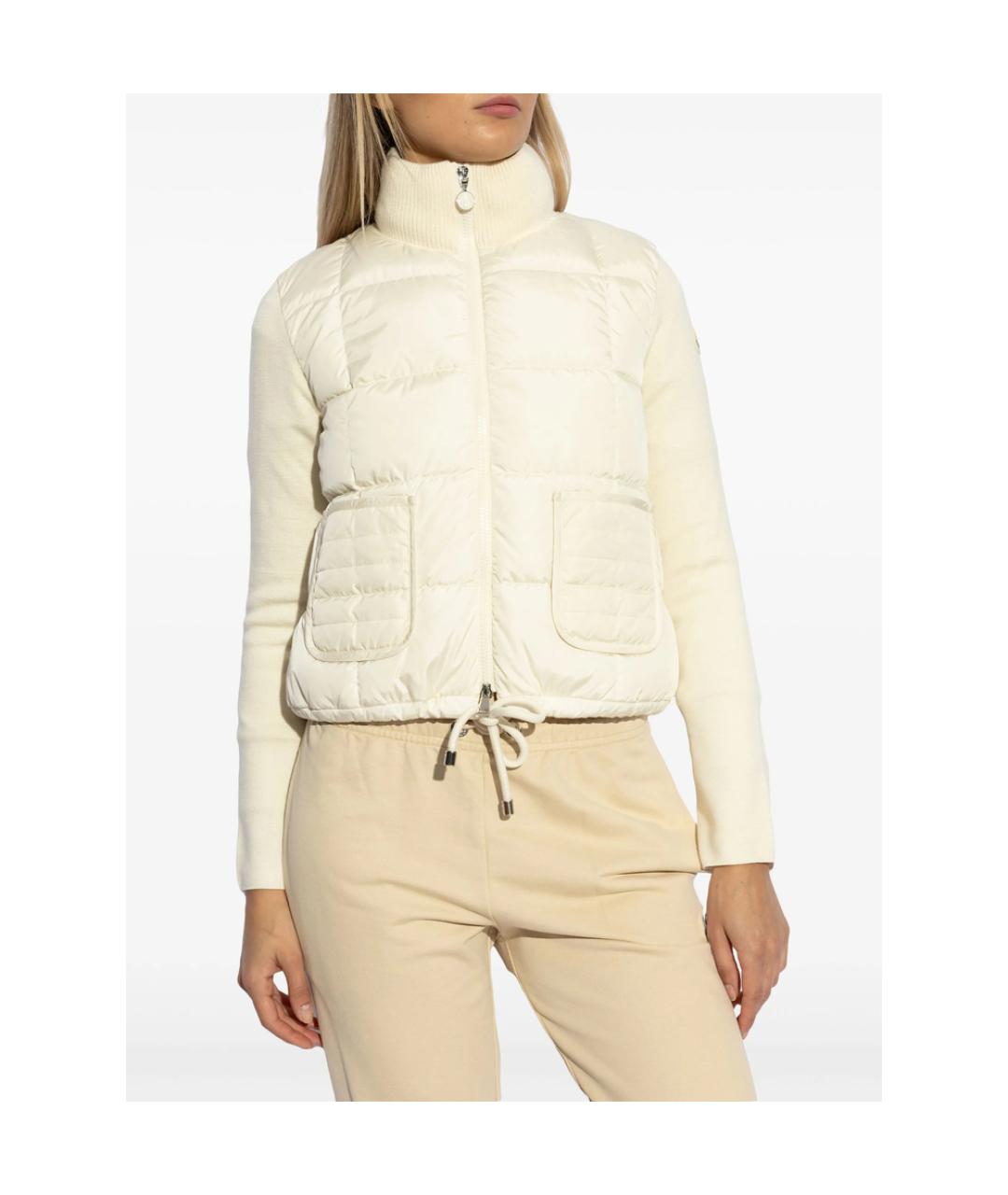MONCLER Белая полиэстеровая куртка, фото 3