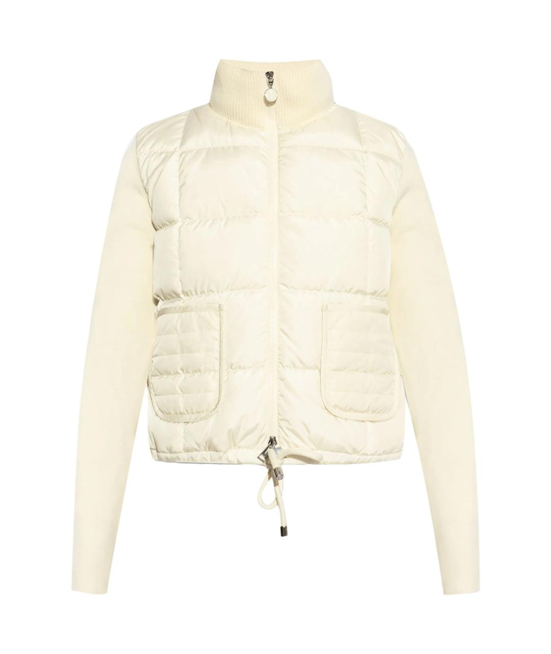 MONCLER Белая полиэстеровая куртка, фото 1