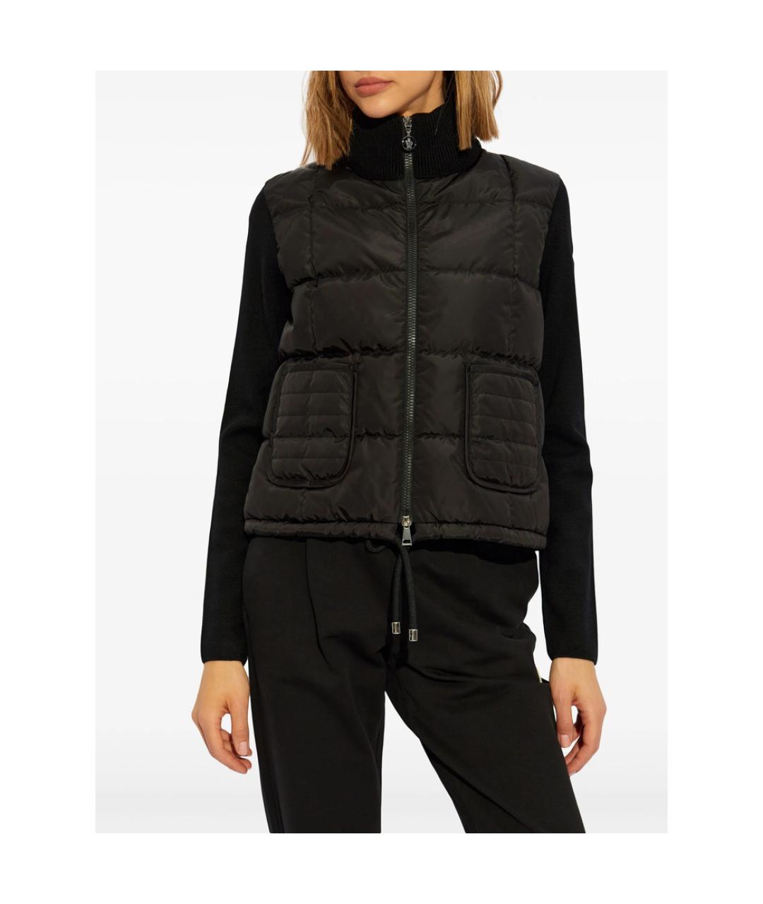 MONCLER Черная полиэстеровая куртка, фото 4