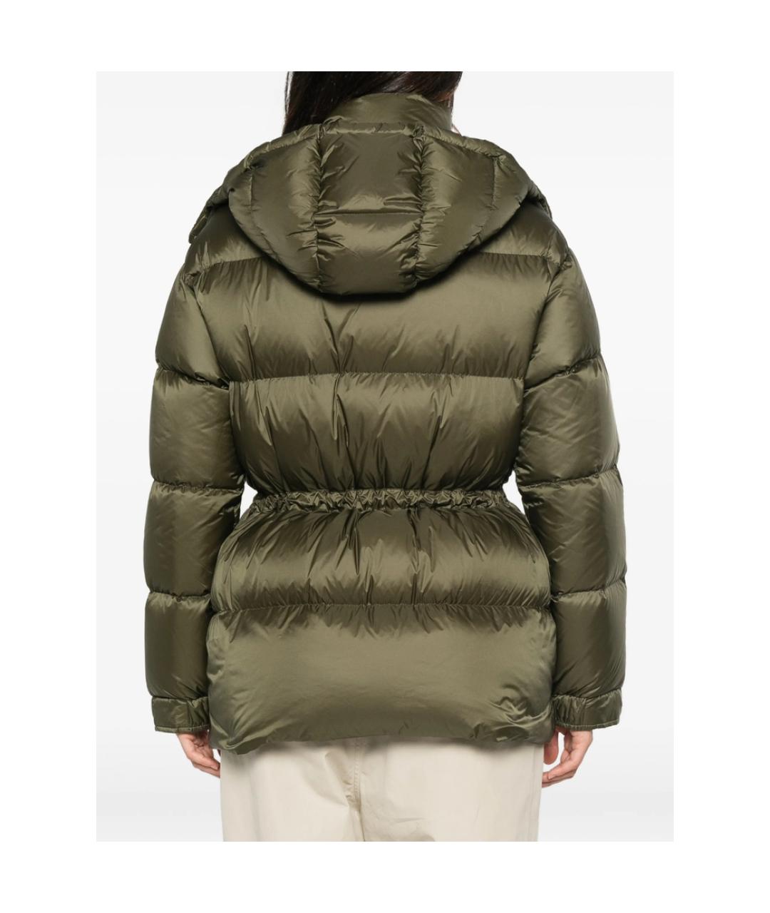 MONCLER Зеленый полиамидовый пуховик, фото 4