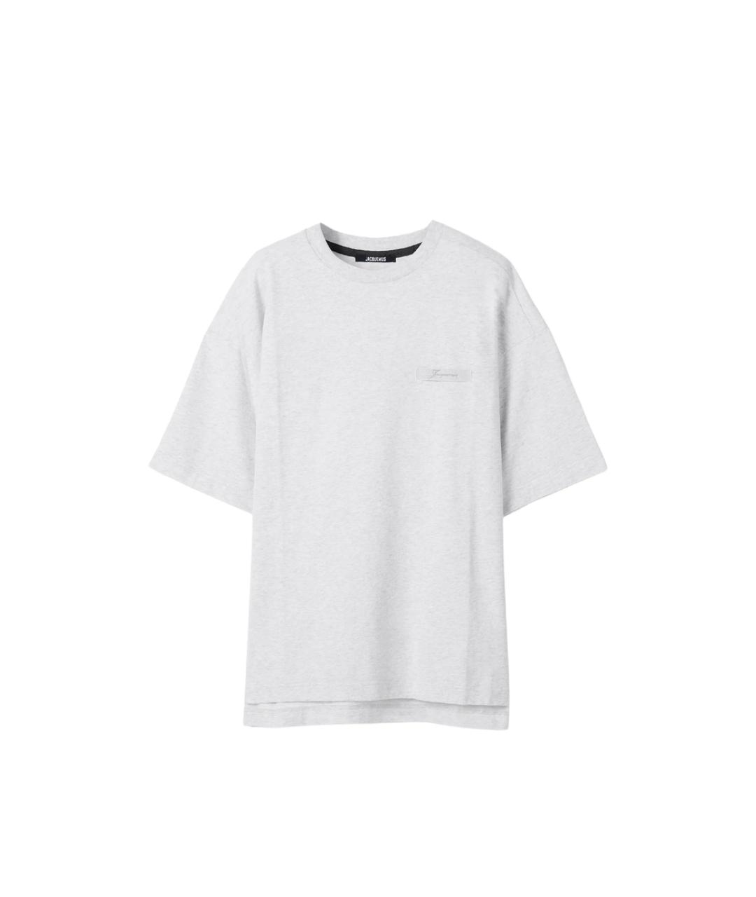 JACQUEMUS Серая хлопковая футболка, фото 1