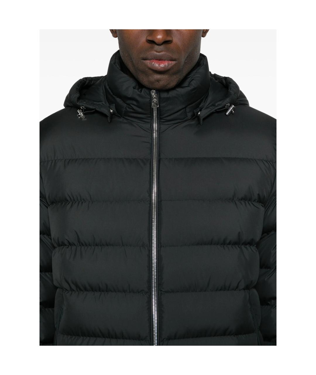 MONCLER Черный полиэстеровый пуховик, фото 2