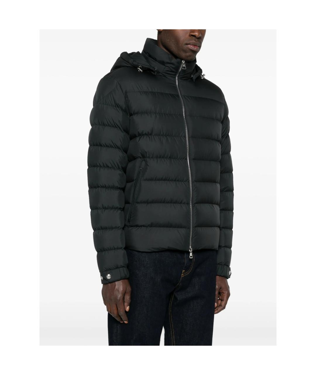 MONCLER Черный полиэстеровый пуховик, фото 4