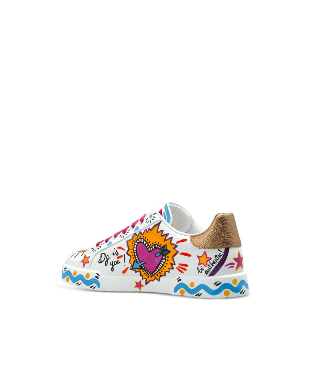 DOLCE&GABBANA Белые кожаные кроссовки, фото 5