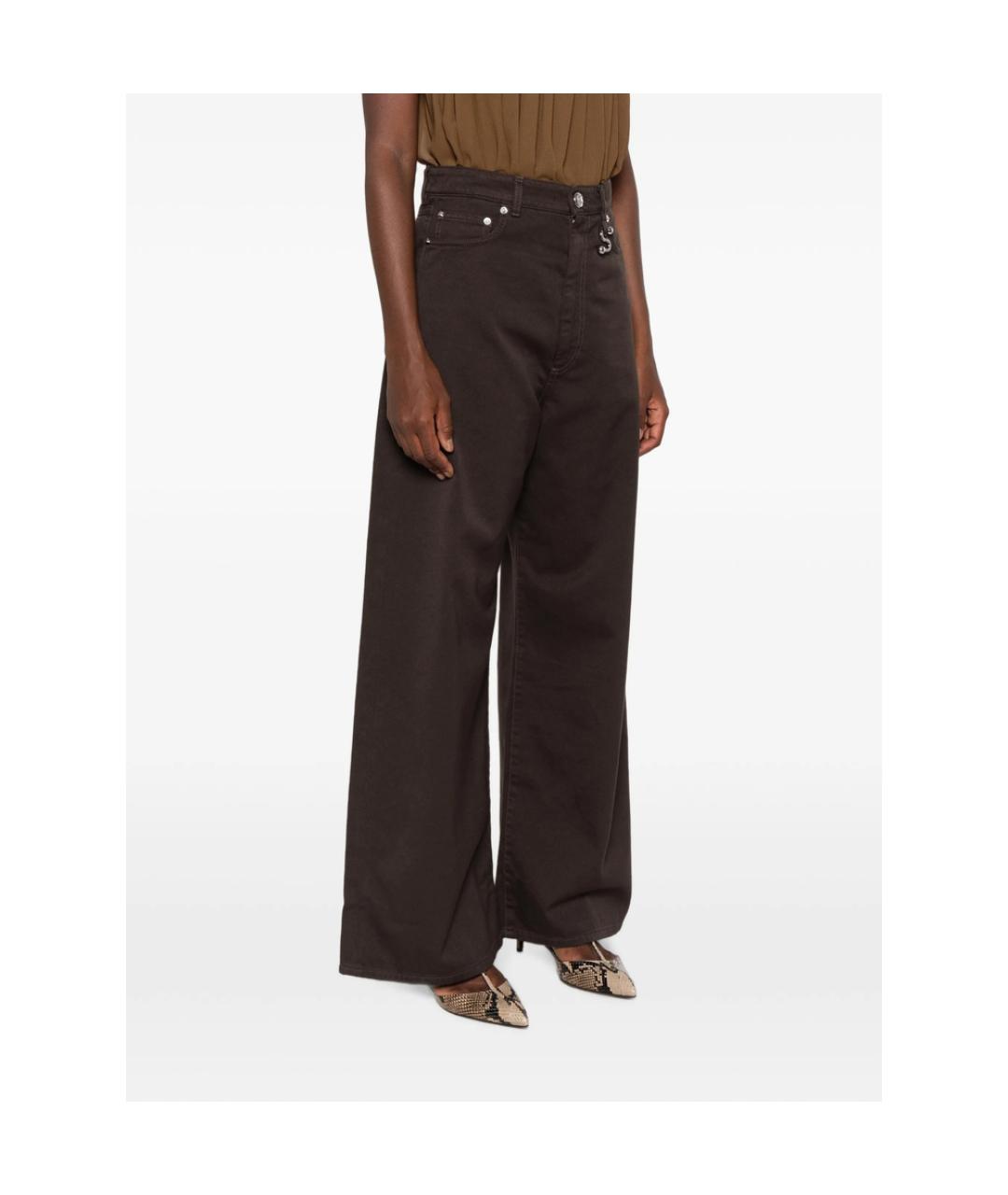 SPORTMAX Коричневые хлопковые прямые джинсы, фото 4