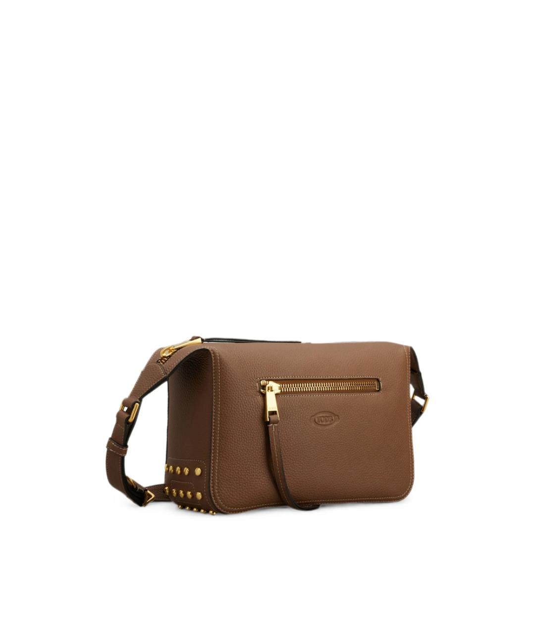 TOD'S Коричневая кожаная сумка через плечо, фото 4