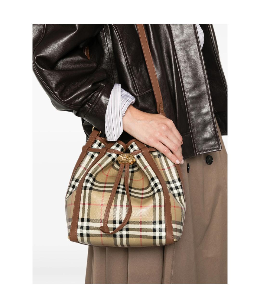 BURBERRY Бежевая кожаная сумка через плечо, фото 2
