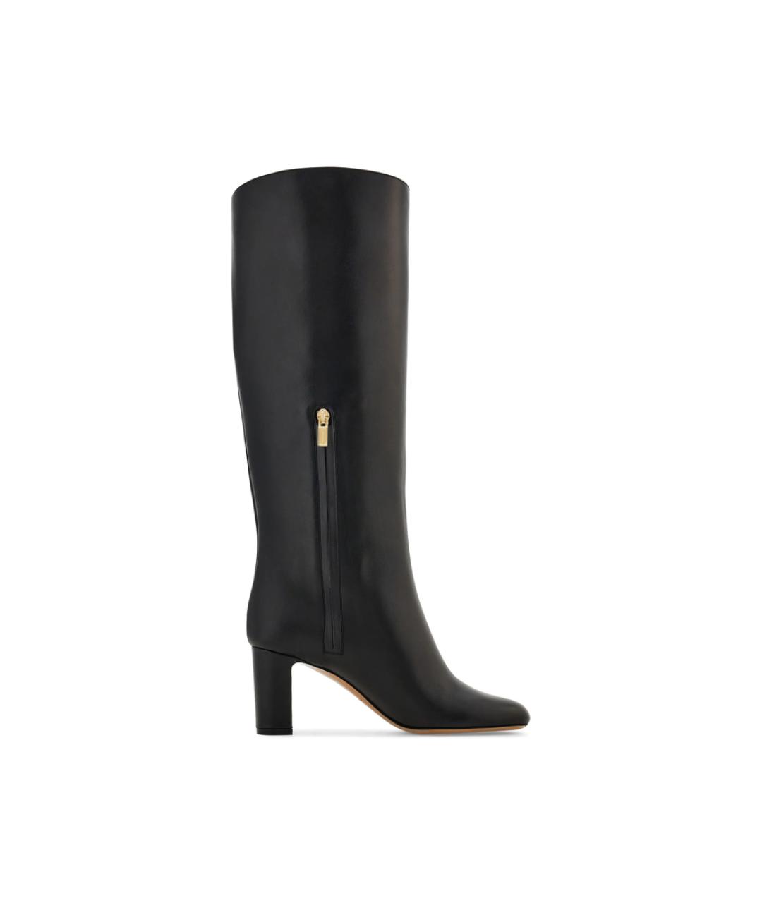 FERRAGAMO Черные кожаные сапоги, фото 3