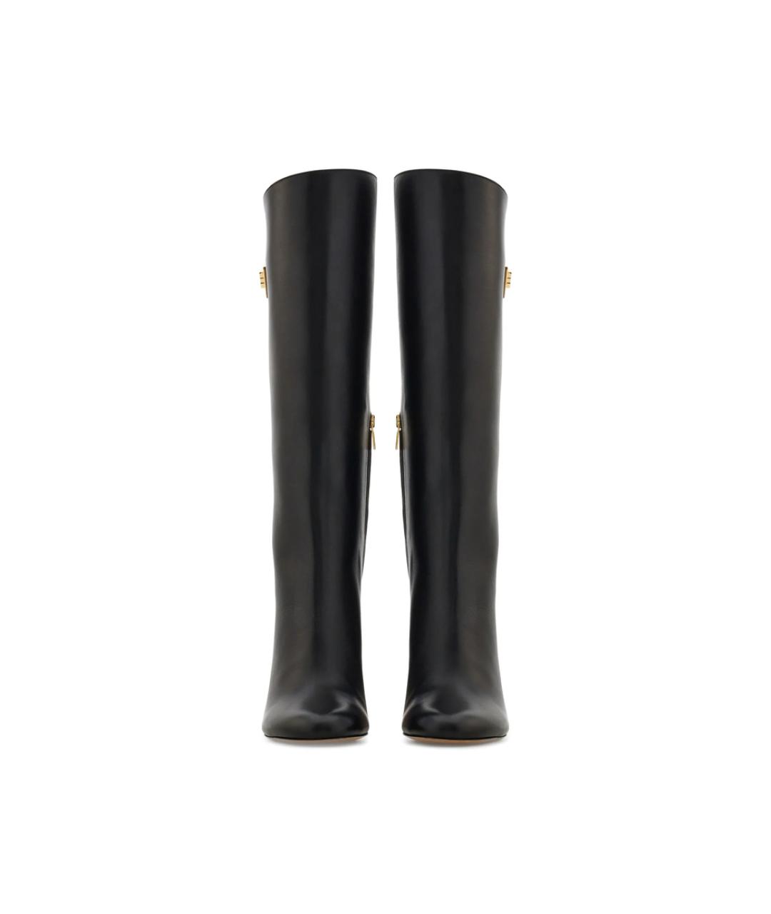 FERRAGAMO Черные кожаные сапоги, фото 2