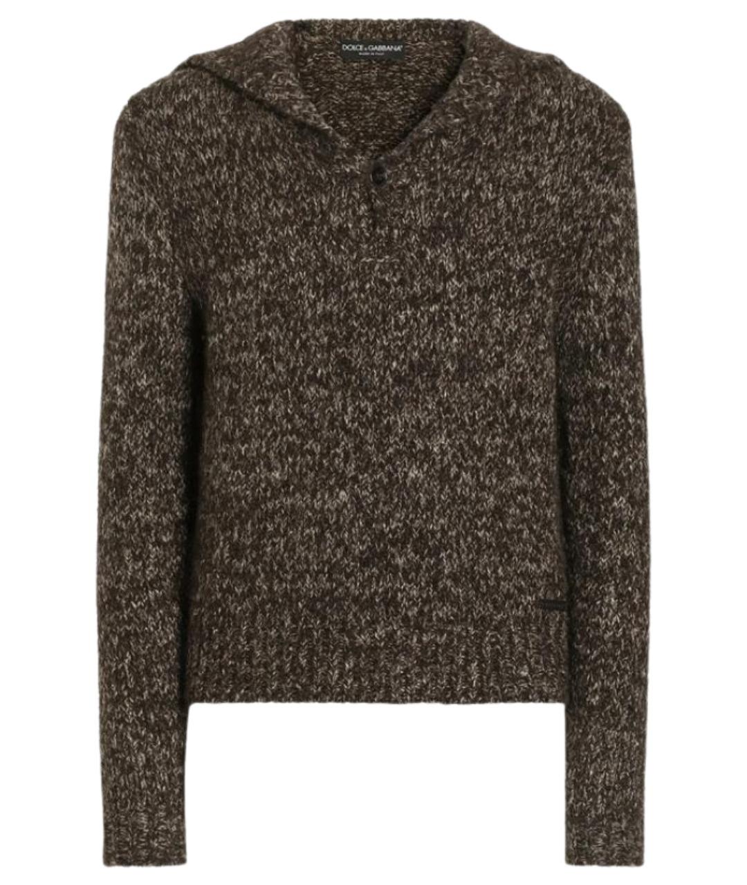 DOLCE&GABBANA Коричневый шерстяной джемпер / свитер, фото 1