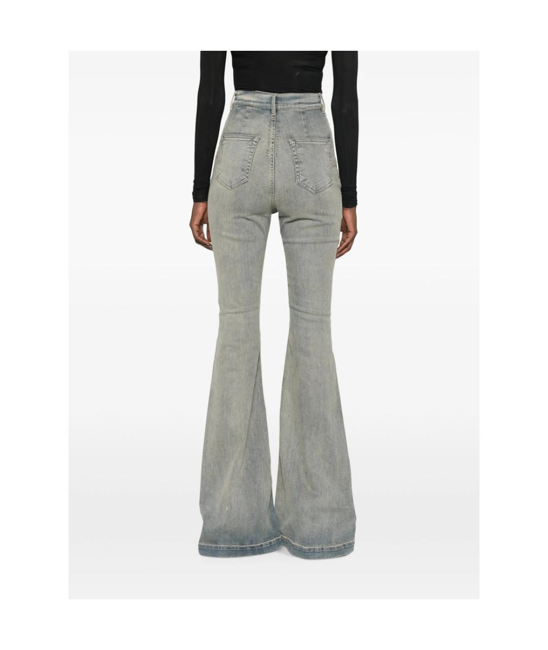 RICK OWENS DRKSHDW Голубые хлопковые джинсы клеш, фото 3