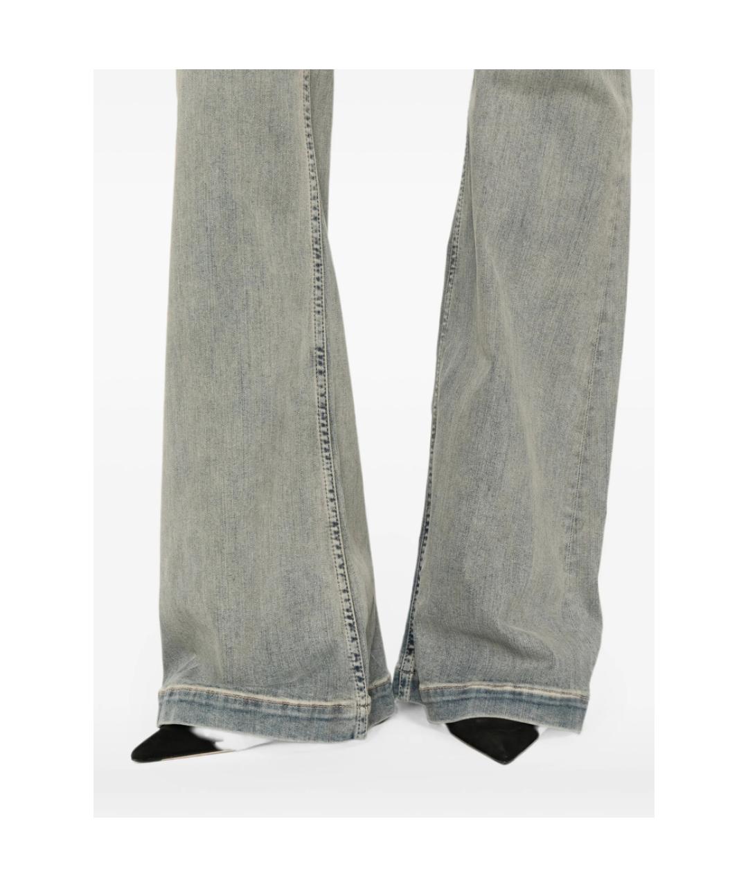 RICK OWENS DRKSHDW Голубые хлопковые джинсы клеш, фото 2