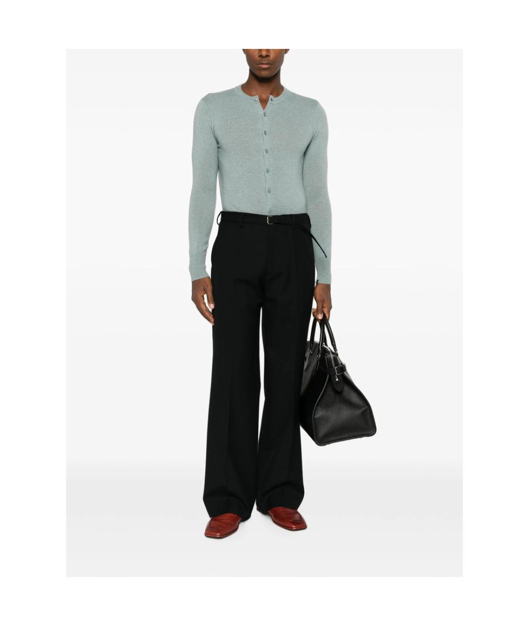 DRIES VAN NOTEN Черные шерстяные повседневные брюки, фото 4