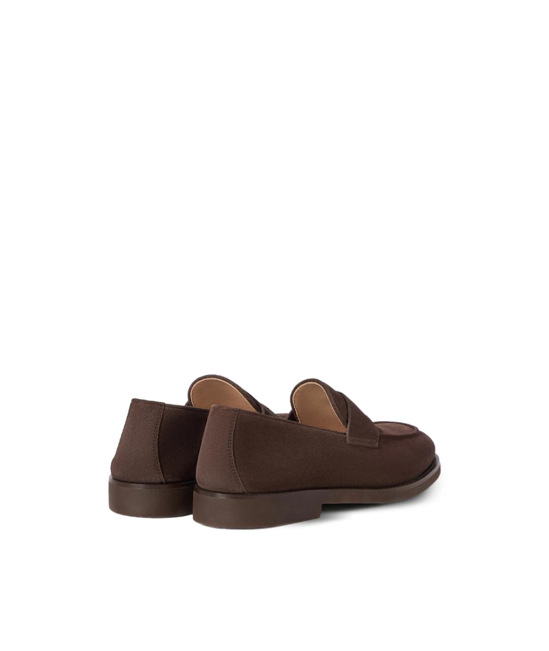 BRUNELLO CUCINELLI Коричневые кожаные лоферы, фото 4