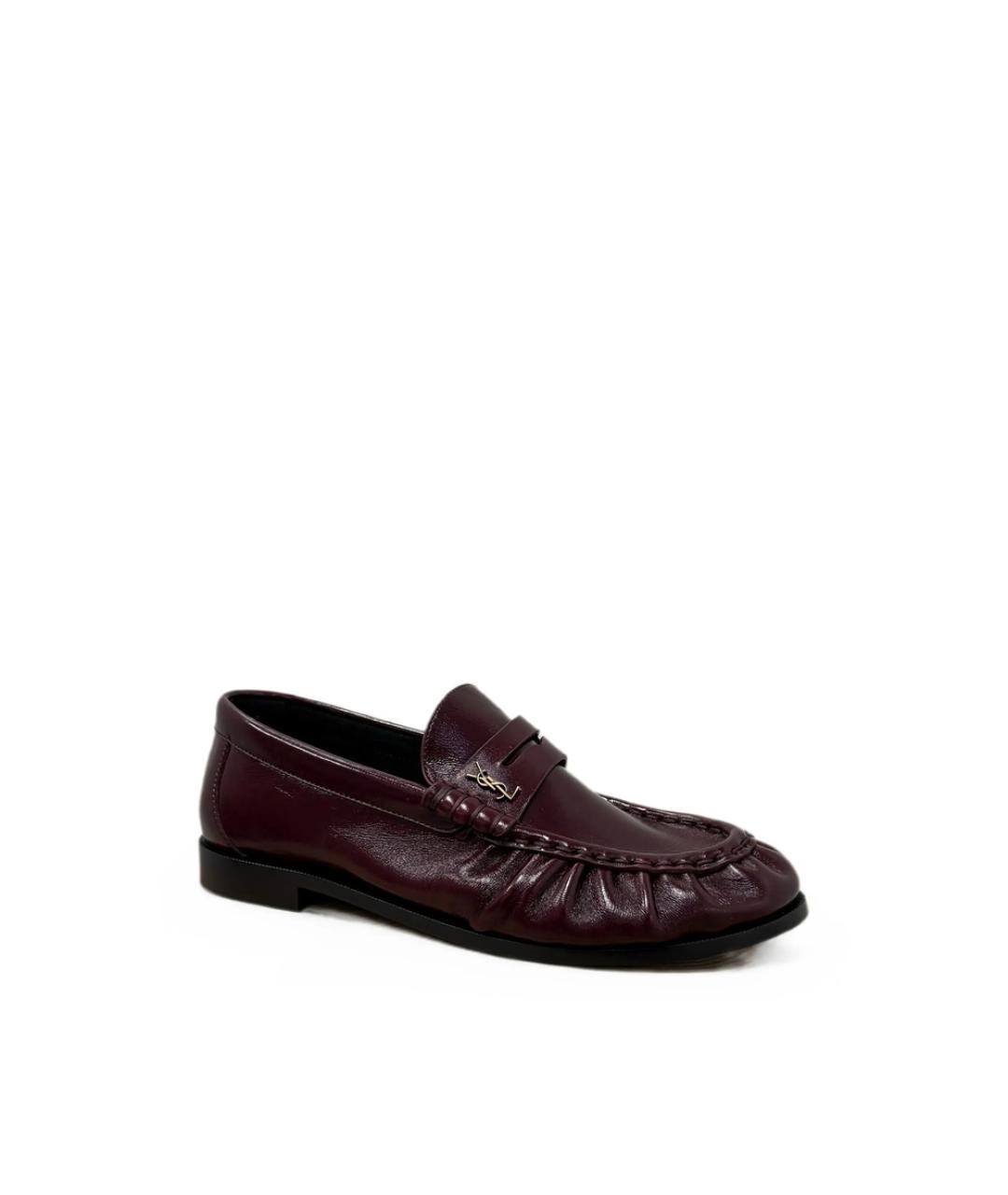 SAINT LAURENT Красные кожаные лоферы, фото 3