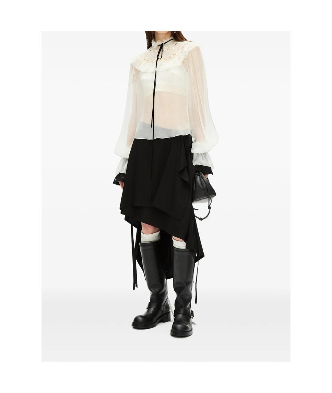 ANN DEMEULEMEESTER Черная вискозная юбка миди, фото 2