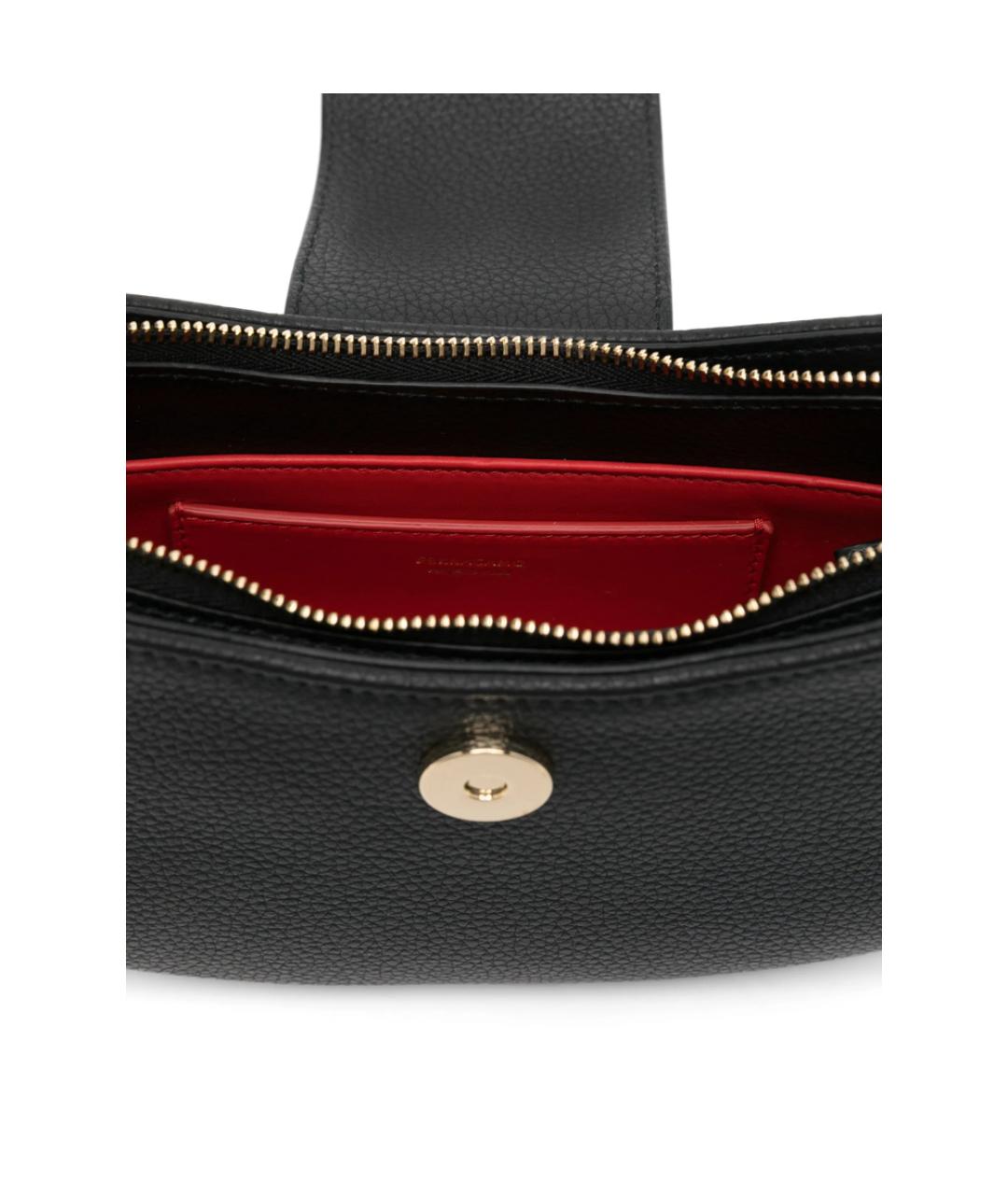 FERRAGAMO Черная кожаная сумка через плечо, фото 3