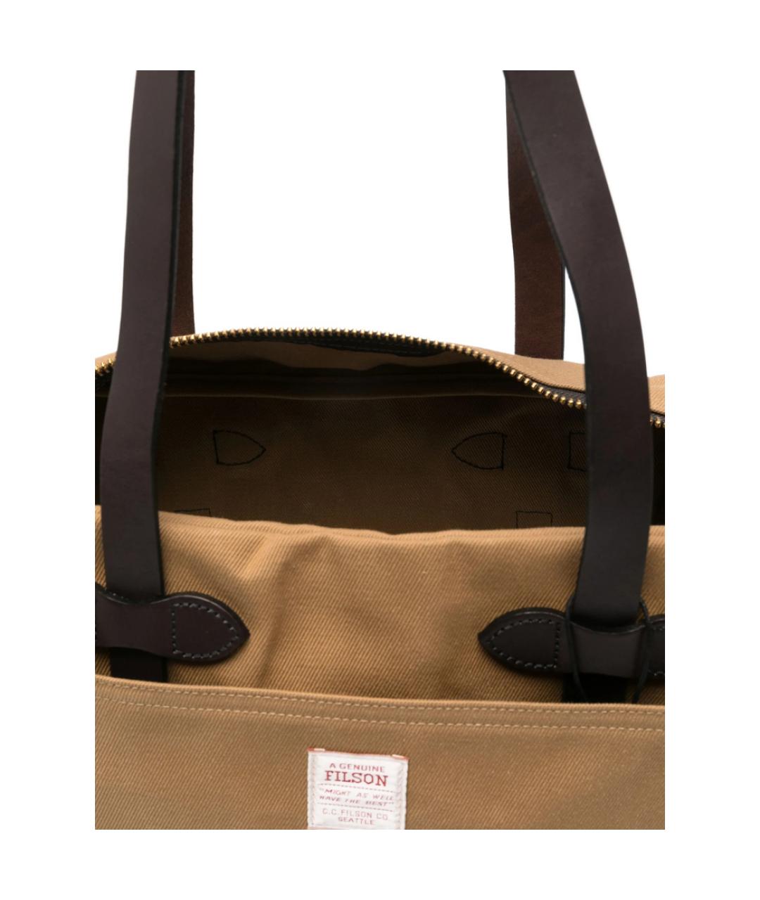 FILSON Бежевая хлопковая сумка тоут, фото 3