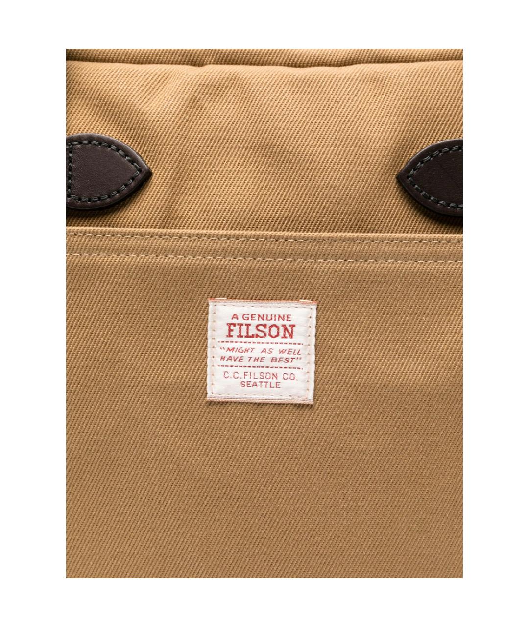 FILSON Бежевая хлопковая сумка тоут, фото 4