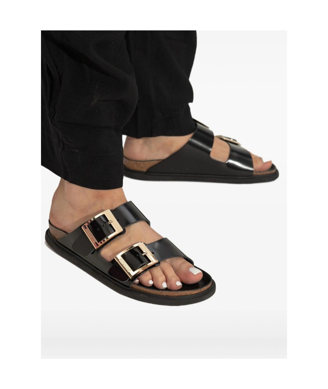 BIRKENSTOCK Черные кожаные сандалии, фото 3