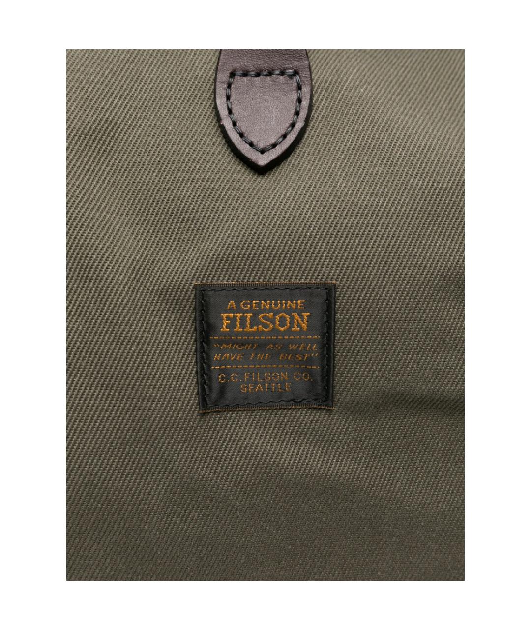 FILSON Зеленая тканевая сумка тоут, фото 3