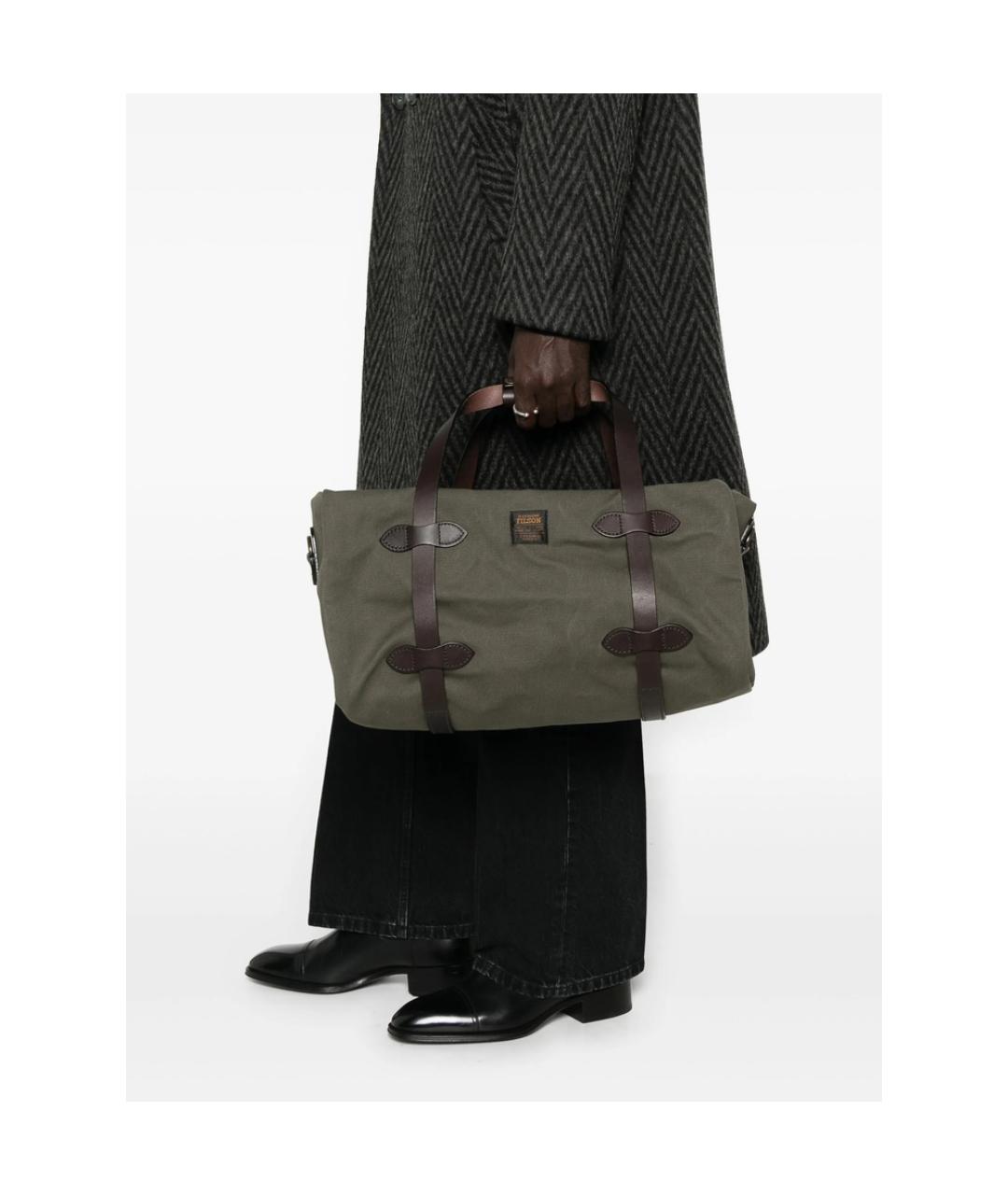 FILSON Зеленая тканевая сумка тоут, фото 5