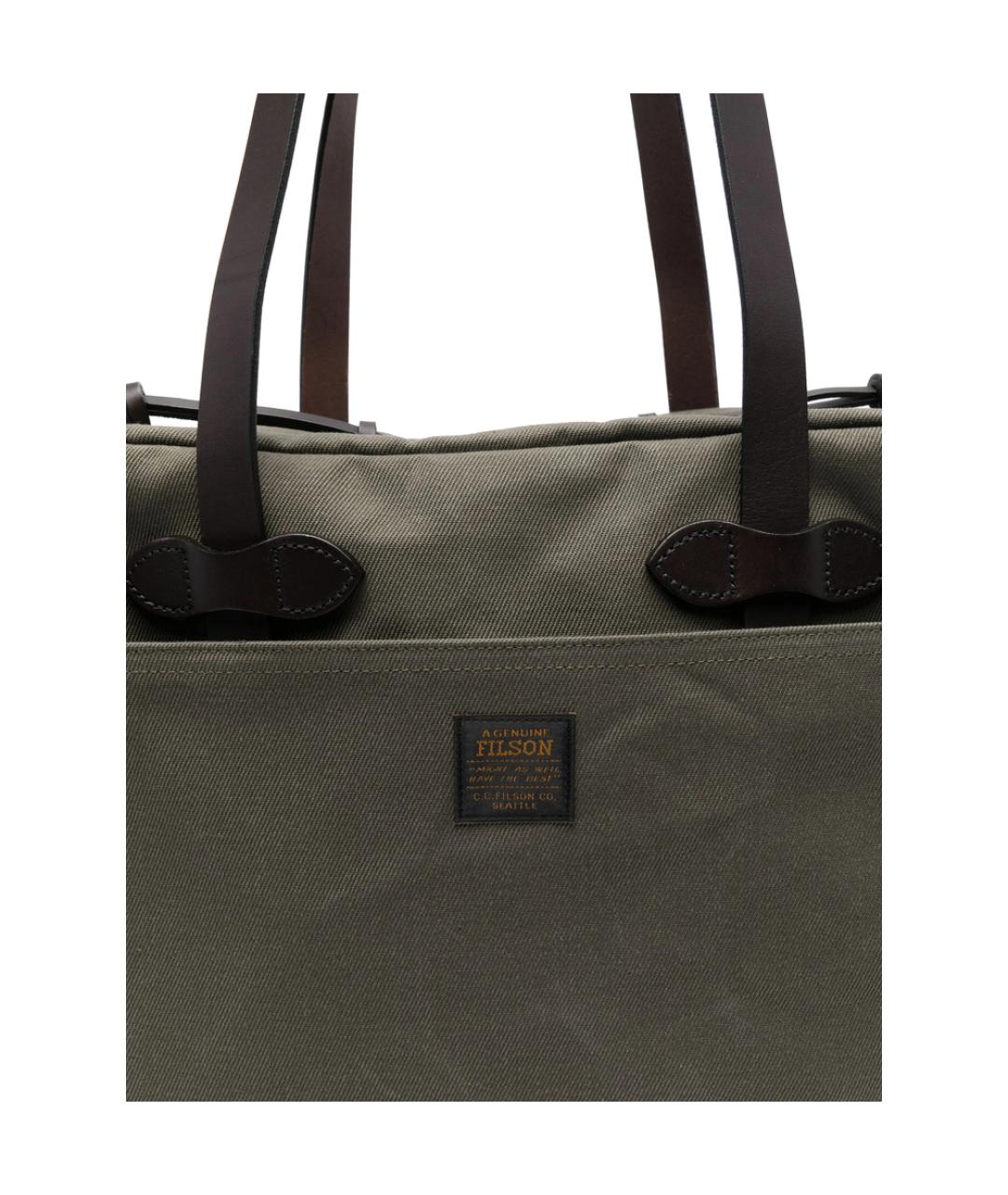 FILSON Зеленая тканевая сумка тоут, фото 2