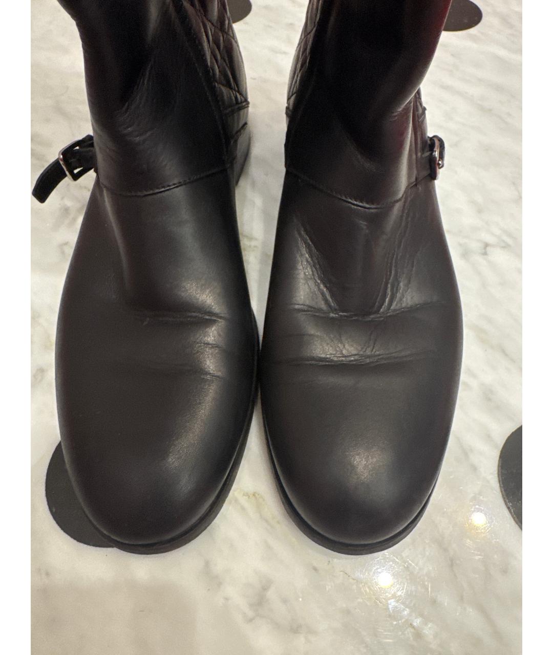 CHRISTIAN DIOR Черные кожаные сапоги, фото 7