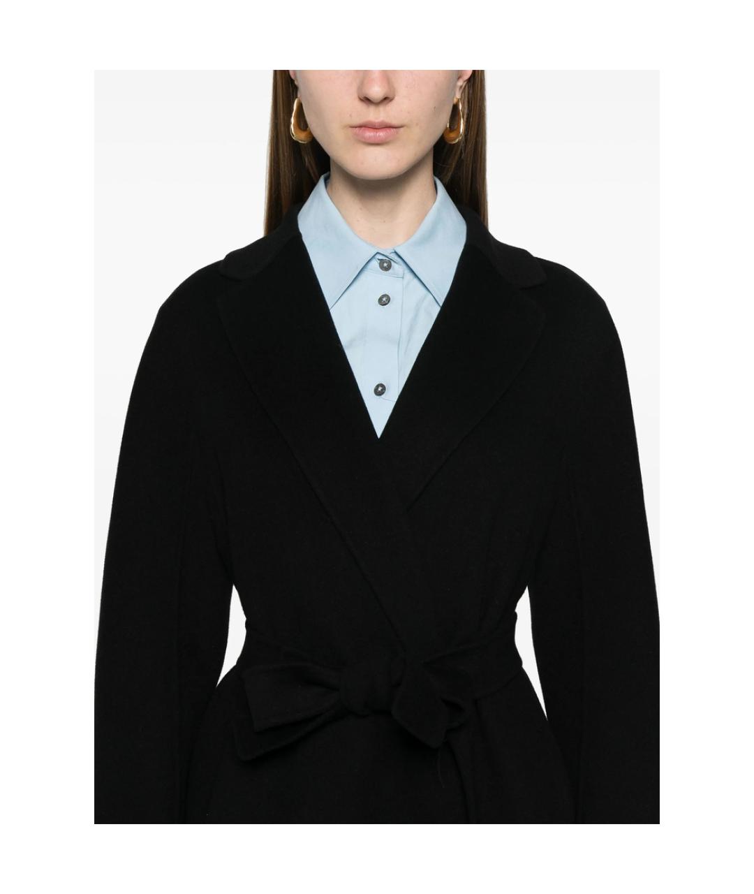 'S MAX MARA Черное шерстяное пальто, фото 2