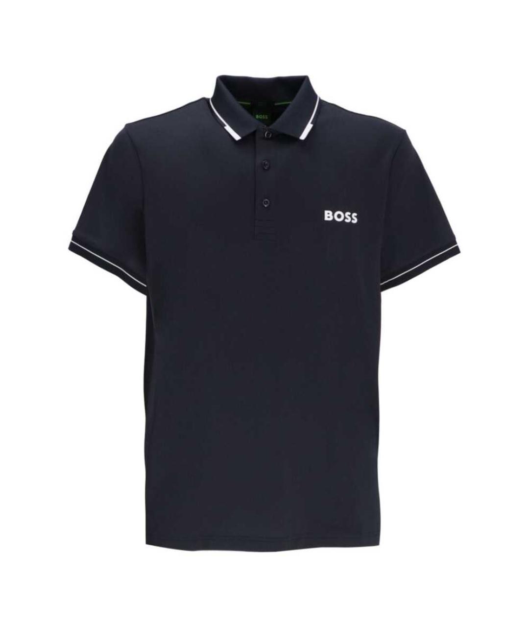 HUGO BOSS Синее поло с коротким рукавом, фото 1