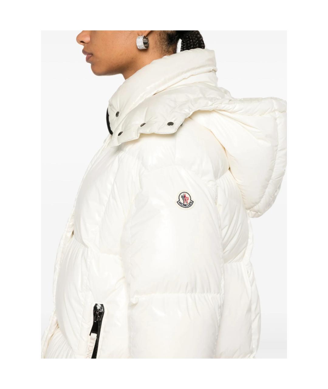 MONCLER Белый полиамидовый пуховик, фото 3
