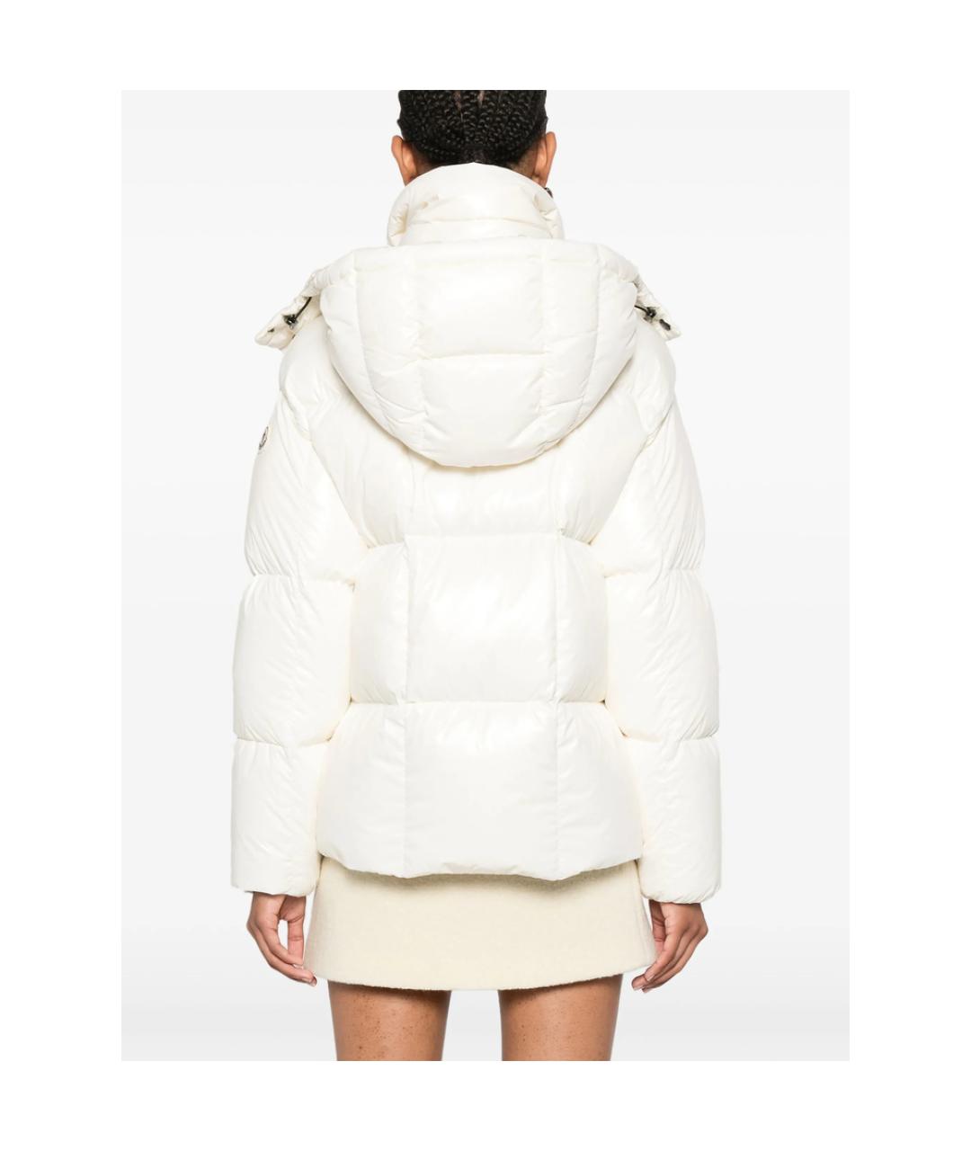 MONCLER Белый полиамидовый пуховик, фото 4