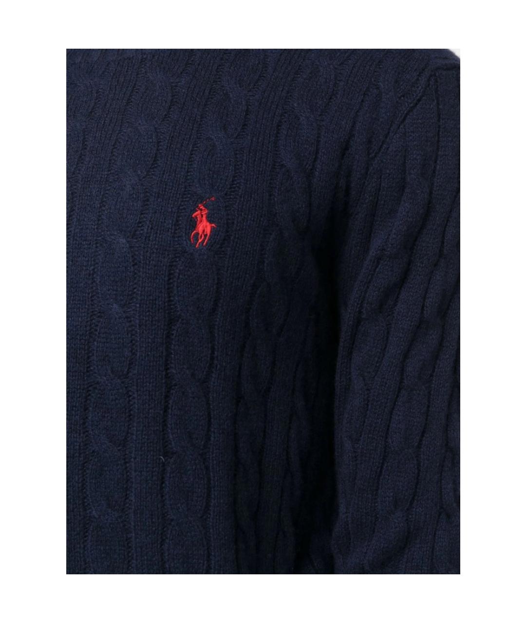 RALPH LAUREN Синий кашемировый джемпер / свитер, фото 2