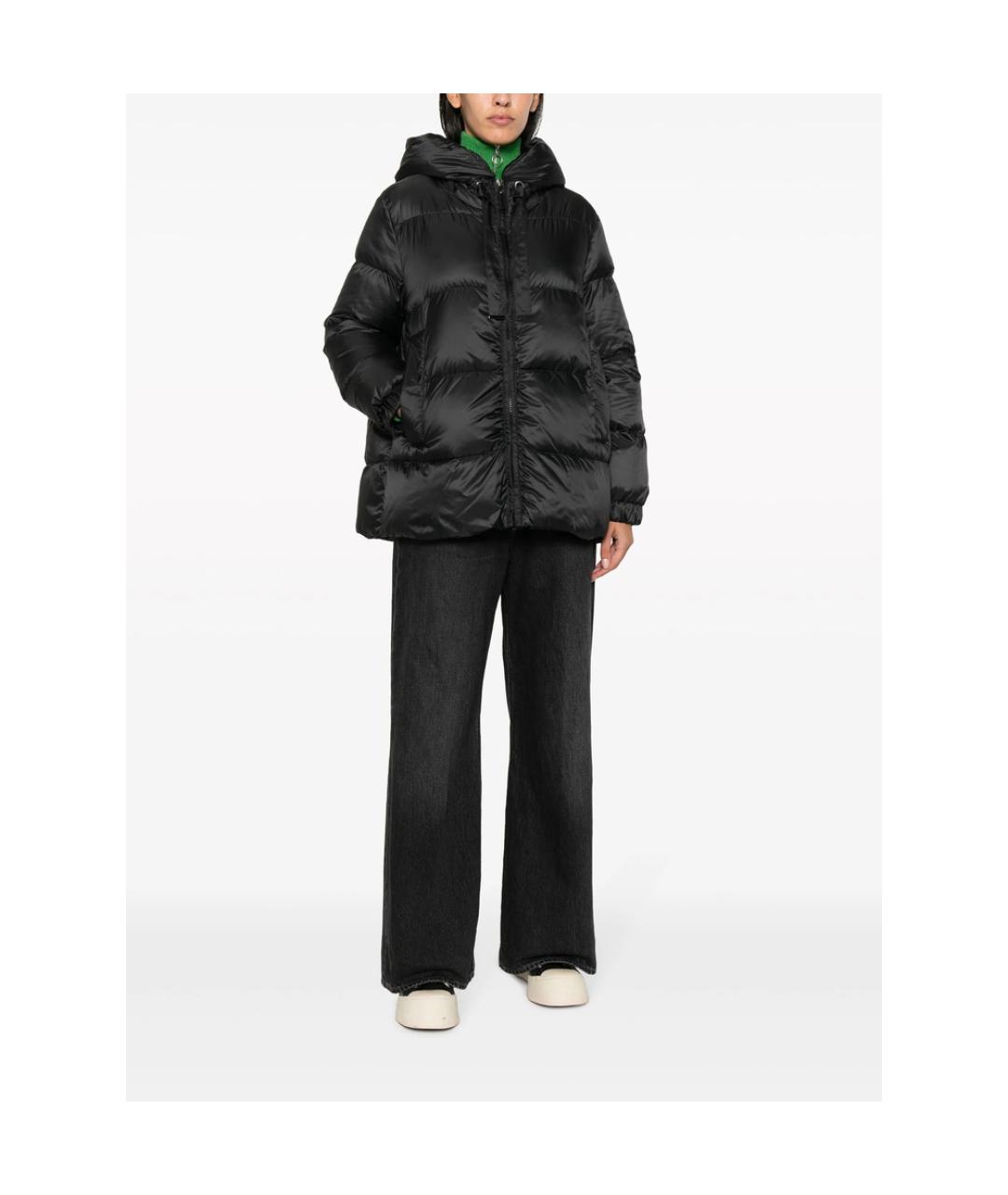 MAX MARA Черный полиэстеровый пуховик, фото 3