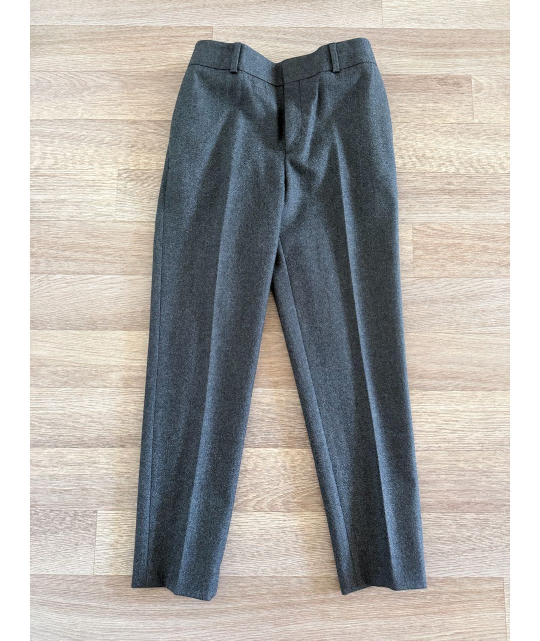 SAINT LAURENT Антрацитовые шерстяные брюки узкие, фото 9