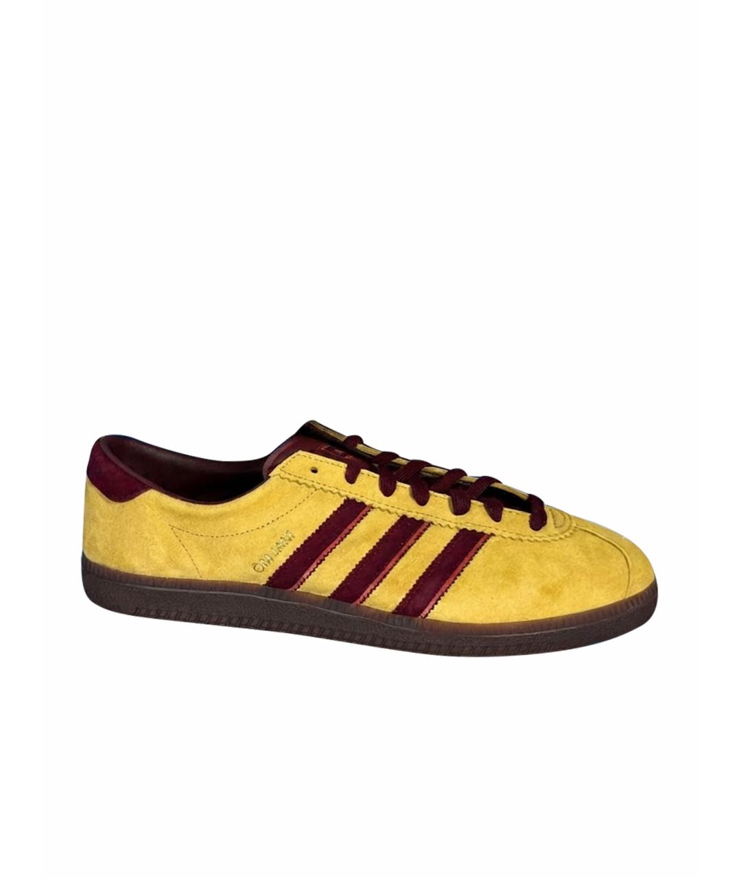 ADIDAS Желтые замшевые низкие кроссовки / кеды, фото 1