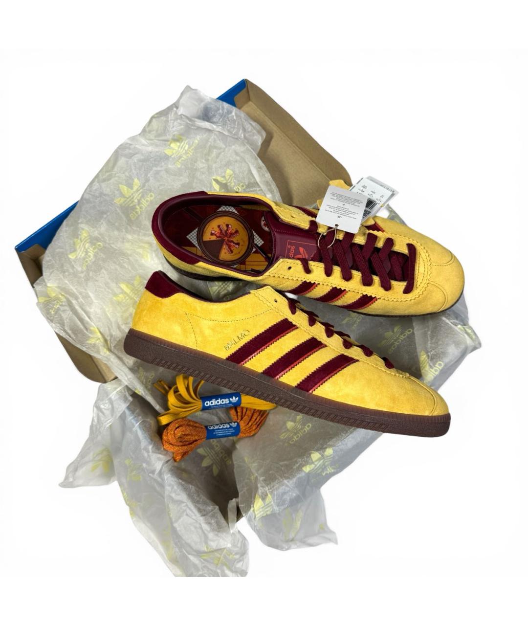 ADIDAS Желтые замшевые низкие кроссовки / кеды, фото 3
