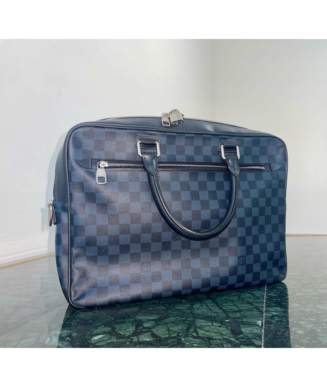 LOUIS VUITTON Черный кожаный портфель, фото 3