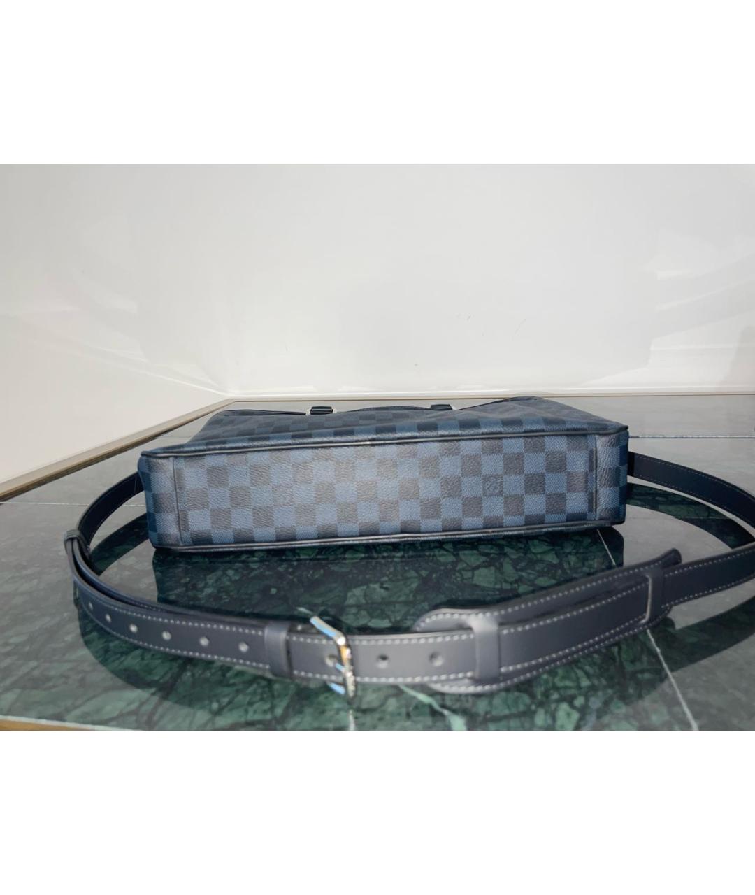 LOUIS VUITTON Черный кожаный портфель, фото 7