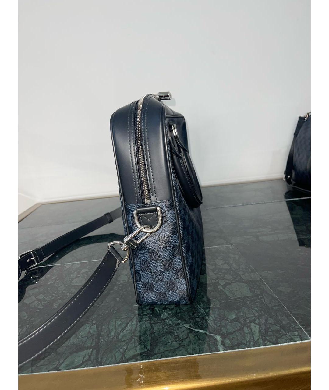 LOUIS VUITTON Черный кожаный портфель, фото 5